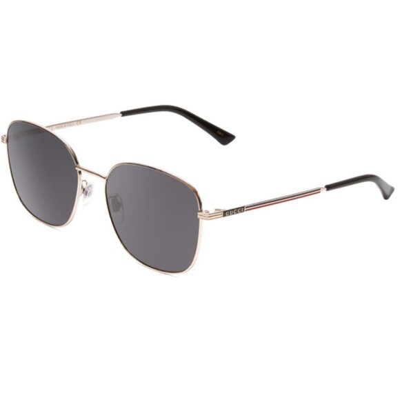 GUCCI GG0837SK-001 Unisex Classic Designer Sunglasses in Silver/Grey Smoke 57 mm - Picture 1 of 4
